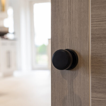 Atlantic Millhouse Brass Boulton Solid Brass Stepped Mortice Door Knob on Concealed Fix Rose - Matt Black - Image 2