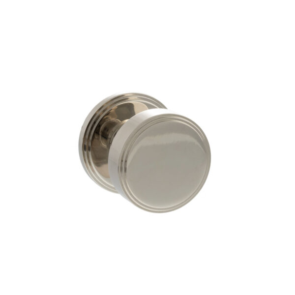 Atlantic Millhouse Brass Boulton Solid Brass Stepped Mortice Door Knob on Concealed Fix Rose - Polished Nickel