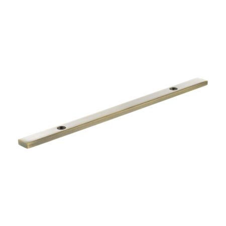 Atlantic Millhouse Brass Long Narrow Cabinet Handle Backplate 128mm - Antique Brass