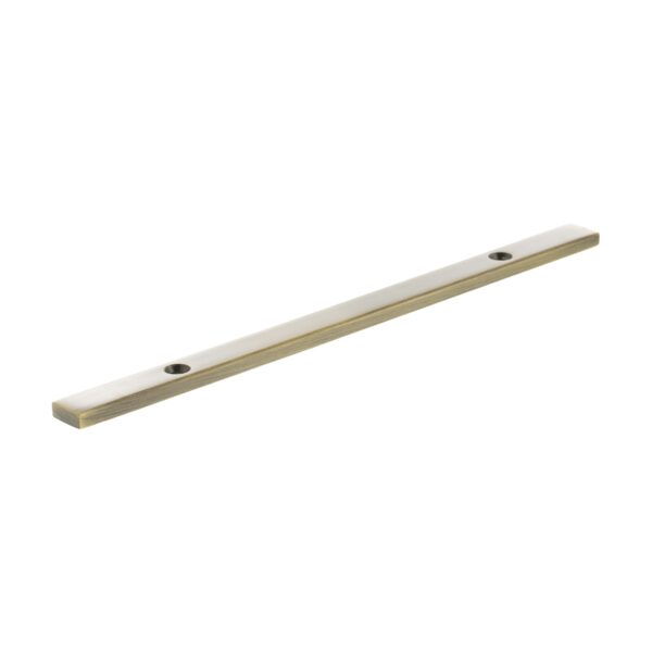 Atlantic Millhouse Brass Long Narrow Cabinet Handle Backplate 128mm - Antique Brass