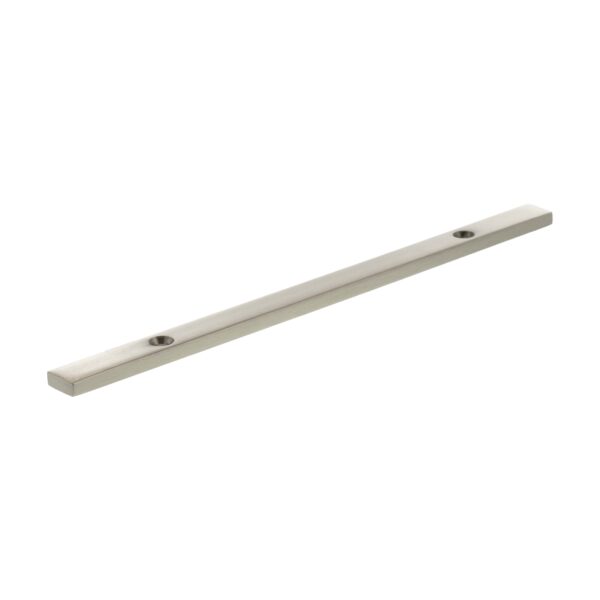 Atlantic Millhouse Brass Long Narrow Cabinet Handle Backplate 128mm - Satin Nickel