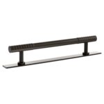 Atlantic Millhouse Brass Chrysler Diamond T-Bar Cabinet Pull Handle on Backplate 160mm - Urban Dark Bronze