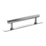 Atlantic Millhouse Brass Pennington Hexagonal T-Bar Cabinet Pull Handle on Backplate 128mm - Polished Chrome