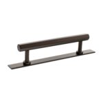 Atlantic Millhouse Brass Pennington Hexagonal T-Bar Cabinet Pull Handle on Backplate 128mm - Urban Dark Bronze