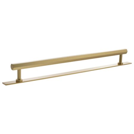 Atlantic Millhouse Brass Pennington Hexagonal T-Bar Cabinet Pull Handle on Backplate 320mm - Satin Brass