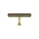 Atlantic Millhouse Brass Eiffel Knurled T-Bar Cabinet Knob Handle - Antique Brass