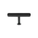 Atlantic Millhouse Brass Eiffel Knurled T-Bar Cabinet Knob Handle - Matt Black