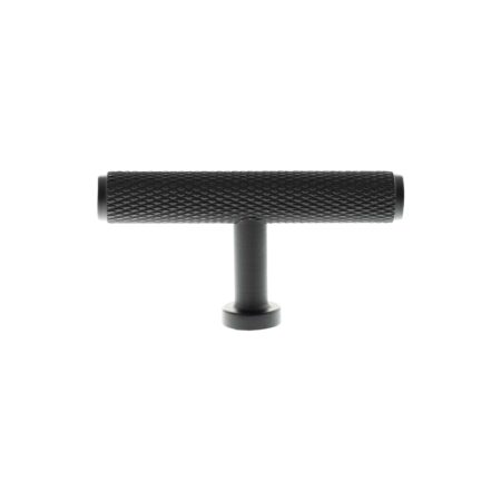 Atlantic Millhouse Brass Eiffel Knurled T-Bar Cabinet Knob Handle - Matt Black