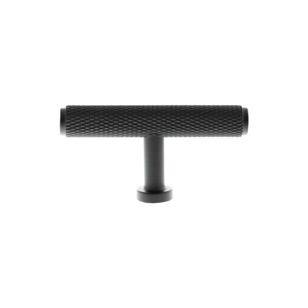 Atlantic Millhouse Brass Eiffel Knurled T-Bar Cabinet Knob Handle - Matt Black