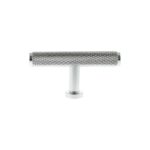 Atlantic Millhouse Brass Eiffel Knurled T-Bar Cabinet Knob Handle - Polished Chrome