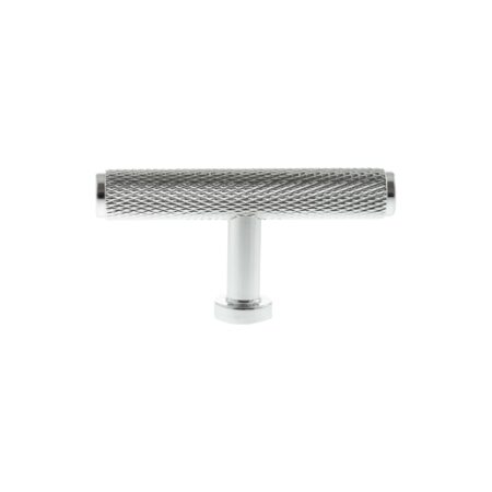 Atlantic Millhouse Brass Eiffel Knurled T-Bar Cabinet Knob Handle - Polished Chrome
