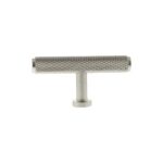Atlantic Millhouse Brass Eiffel Knurled T-Bar Cabinet Knob Handle - Satin Nickel