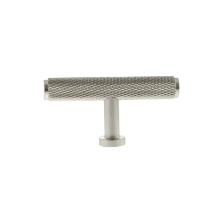 Atlantic Millhouse Brass Eiffel Knurled T-Bar Cabinet Knob Handle - Satin Nickel