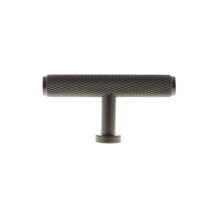 Atlantic Millhouse Brass Eiffel Knurled T-Bar Cabinet Knob Handle - Urban Dark Bronze