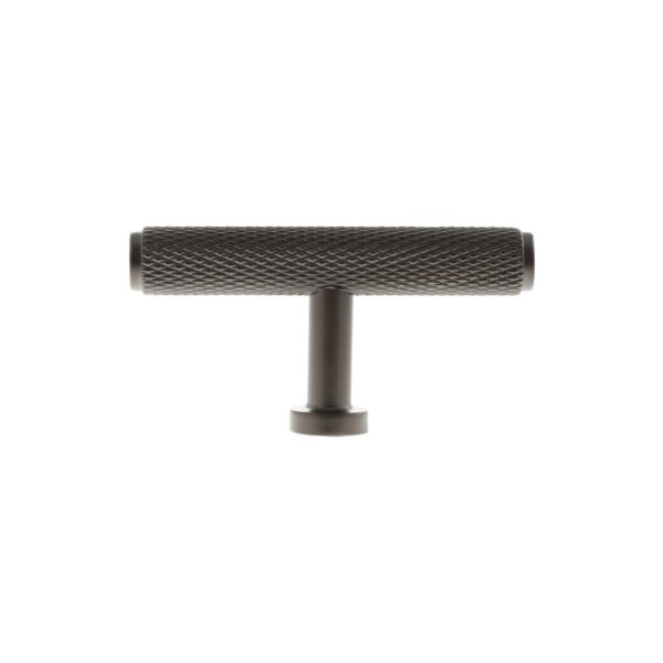 Atlantic Millhouse Brass Eiffel Knurled T-Bar Cabinet Knob Handle - Urban Dark Bronze