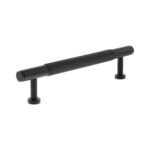 Atlantic Millhouse Brass Eiffel Knurled T-Bar Cabinet Pull Handle 128mm - Matt Black
