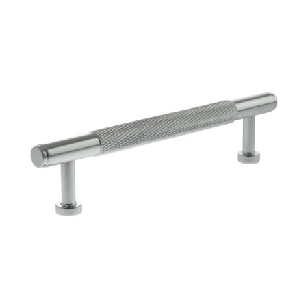 Atlantic Millhouse Brass Eiffel Knurled T-Bar Cabinet Pull Handle 128mm - Polished Chrome