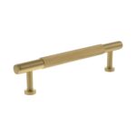 Atlantic Millhouse Brass Eiffel Knurled T-Bar Cabinet Pull Handle 128mm - Satin Brass