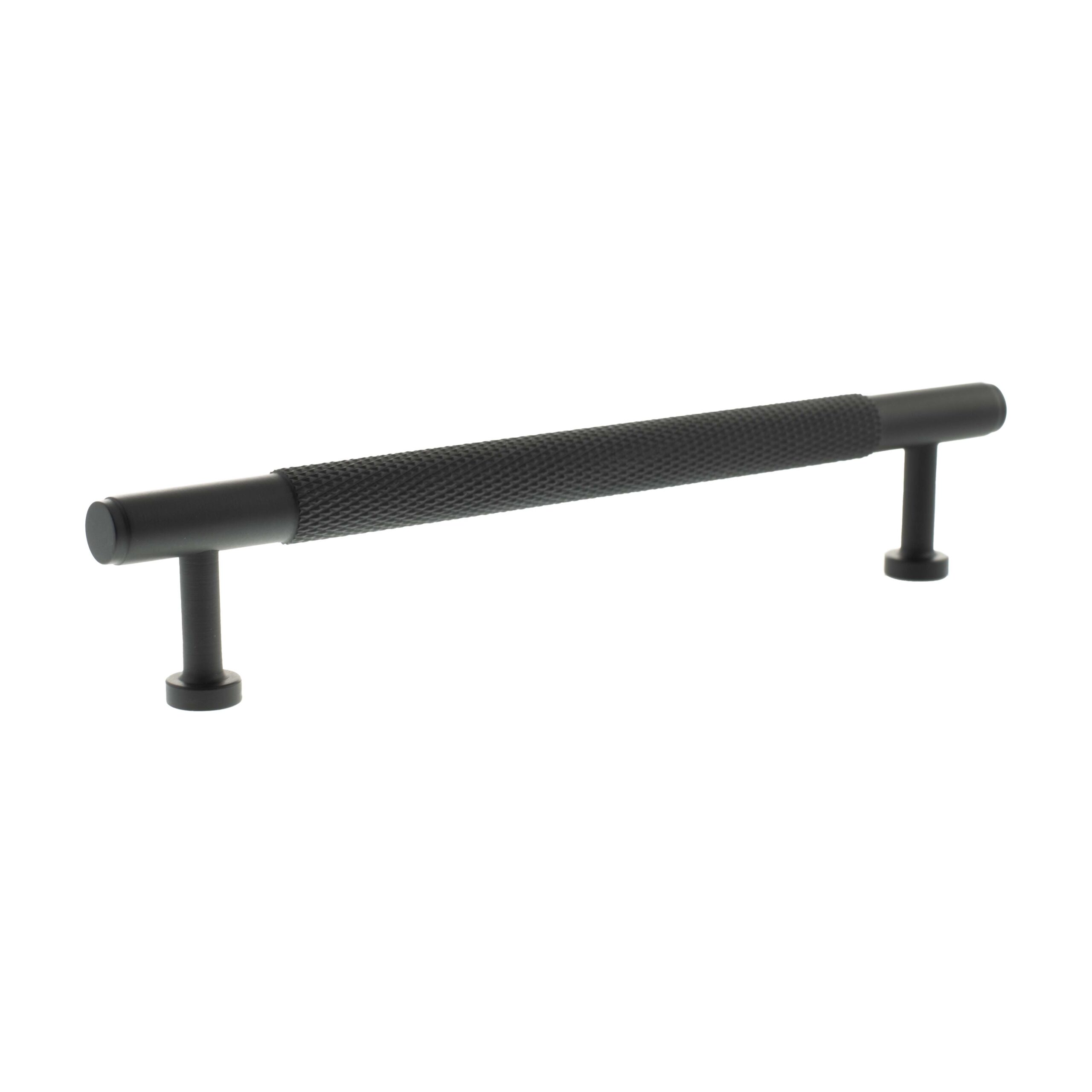 MHCK17160MB_MILLHOUSE20BRASS20EIFFEL20KNURLED20T-BAR20CABINET20PULL20HANDLE20160MM_MATT20BLACK_LR.jpg Atlantic Millhouse Brass Eiffel Knurled T-Bar Cabinet Pull Handle 160mm - Matt Black - Image 1