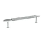 Atlantic Millhouse Brass Eiffel Knurled T-Bar Cabinet Pull Handle 160mm - Polished Chrome