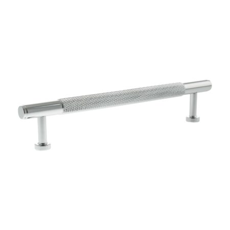 Atlantic Millhouse Brass Eiffel Knurled T-Bar Cabinet Pull Handle 160mm - Polished Chrome