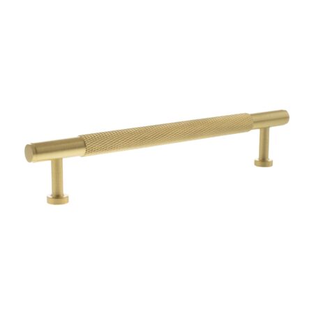 Atlantic Millhouse Brass Eiffel Knurled T-Bar Cabinet Pull Handle 160mm - Satin Brass