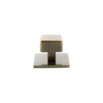 Atlantic Millhouse Brass Eiffel Knurled Square Cabinet Knob Handle on Backplate - Antique Brass