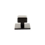 Atlantic Millhouse Brass Eiffel Knurled Square Cabinet Knob Handle on Backplate - Urban Dark Bronze