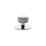 Atlantic Millhouse Brass Eiffel Knurled Round Cabinet Knob Handle on Backplate - Polished Chrome