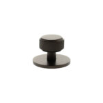 Atlantic Millhouse Brass Eiffel Knurled Round Cabinet Knob Handle on Backplate - Urban Dark Bronze