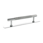 Atlantic Millhouse Brass Eiffel Knurled T-Bar Cabinet Pull Handle on Backplate 128mm - Polished Chrome