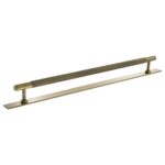 Atlantic Millhouse Brass Eiffel Knurled T-Bar Cabinet Pull Handle on Backplate 320mm - Antique Brass
