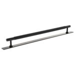 Atlantic Millhouse Brass Eiffel Knurled T-Bar Cabinet Pull Handle on Backplate 320mm - Matt Black