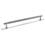 Atlantic Millhouse Brass Eiffel Knurled T-Bar Cabinet Pull Handle on Backplate 320mm - Polished Chrome