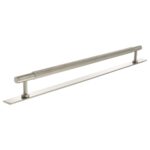 Atlantic Millhouse Brass Eiffel Knurled T-Bar Cabinet Pull Handle on Backplate 320mm - Satin Nickel