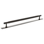 Atlantic Millhouse Brass Eiffel Knurled T-Bar Cabinet Pull Handle on Backplate 320mm - Urban Dark Bronze