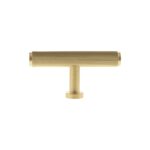 Atlantic Millhouse Brass Battersea Linear T-Bar Cabinet Knob Handle - Satin Brass