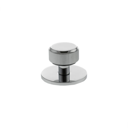 Atlantic Millhouse Brass Battersea Linear Round Cabinet Knob Handle on Backplate - Polished Chrome