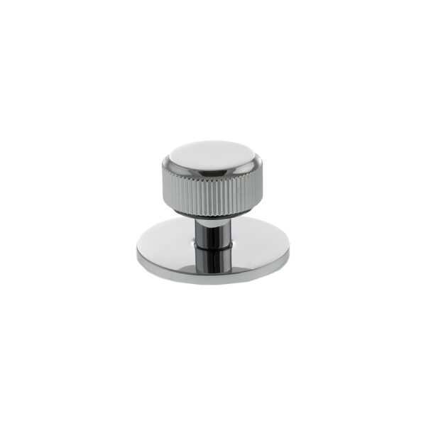 Atlantic Millhouse Brass Battersea Linear Round Cabinet Knob Handle on Backplate - Polished Chrome