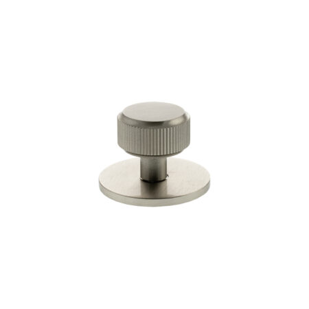 Atlantic Millhouse Brass Battersea Linear Round Cabinet Knob Handle on Backplate - Satin Nickel