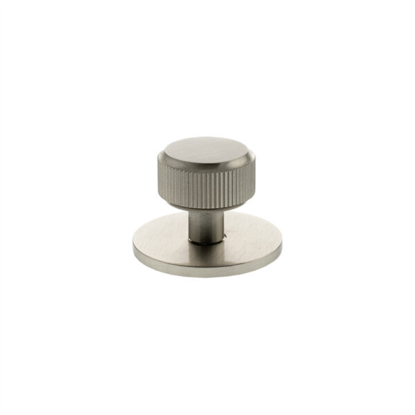 Atlantic Millhouse Brass Battersea Linear Round Cabinet Knob Handle on Backplate - Satin Nickel