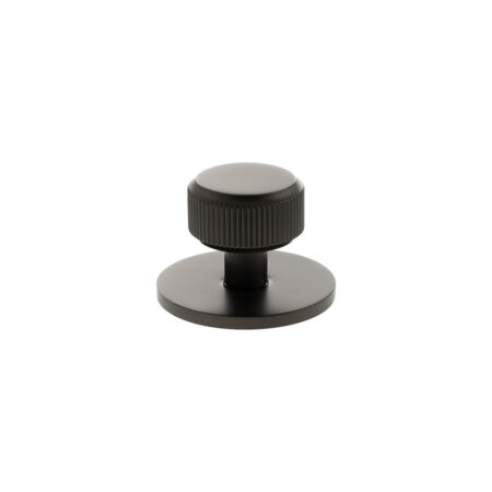 Atlantic Millhouse Brass Battersea Linear Round Cabinet Knob Handle on Backplate - Urban Dark Bronze