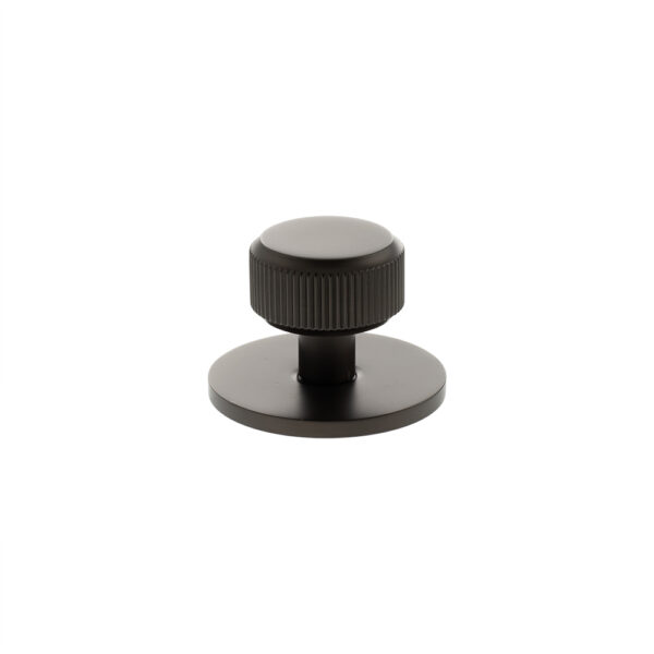 Atlantic Millhouse Brass Battersea Linear Round Cabinet Knob Handle on Backplate - Urban Dark Bronze