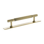 Atlantic Millhouse Brass Battersea Linear T-Bar Cabinet Pull Handle on Backplate 128mm - Antique Brass