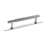 Atlantic Millhouse Brass Battersea Linear T-Bar Cabinet Pull Handle on Backplate 128mm - Polished Chrome