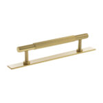 Atlantic Millhouse Brass Battersea Linear T-Bar Cabinet Pull Handle on Backplate 128mm - Satin Brass
