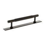Atlantic Millhouse Brass Battersea Linear T-Bar Cabinet Pull Handle on Backplate 128mm - Urban Dark Bronze