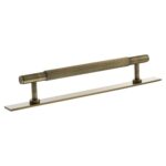 Atlantic Millhouse Brass Battersea Linear T-Bar Cabinet Pull Handle on Backplate 160mm - Antique Brass