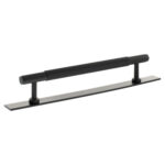 Atlantic Millhouse Brass Battersea Linear T-Bar Cabinet Pull Handle on Backplate 160mm - Matt Black