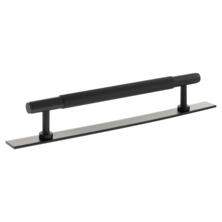 Atlantic Millhouse Brass Battersea Linear T-Bar Cabinet Pull Handle on Backplate 160mm - Matt Black